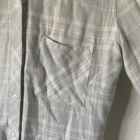 Rails Womens Hunter Top Seafoam Button Down Size XXS Casual Long Sleeve Plaid - Picture 5 of 11